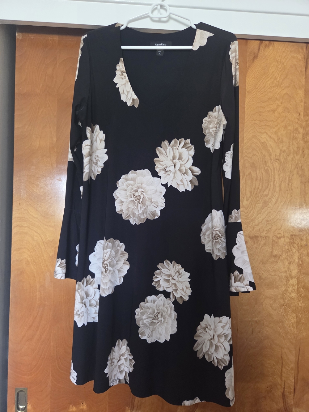 Karen Kane Black Dress with Cream Floral Print